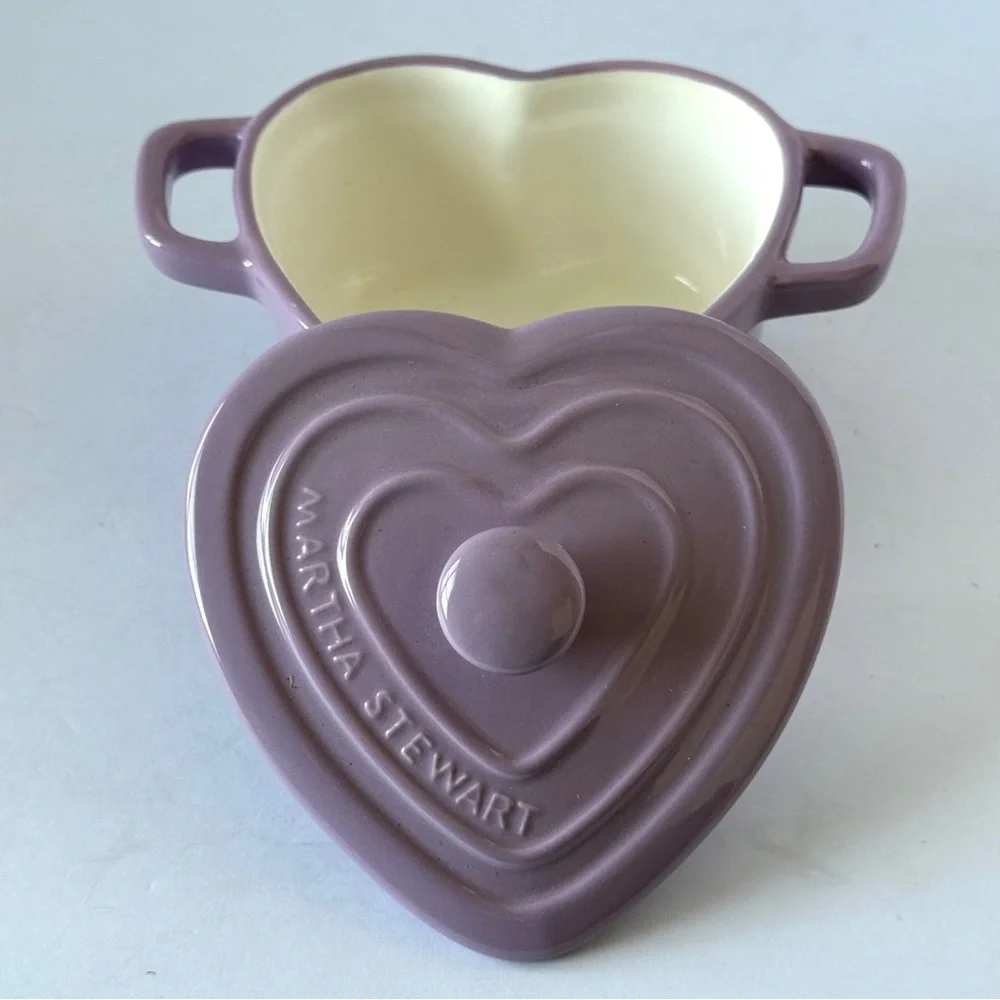 Martha Stewart Heart Cocottes Stoneware - Lavender